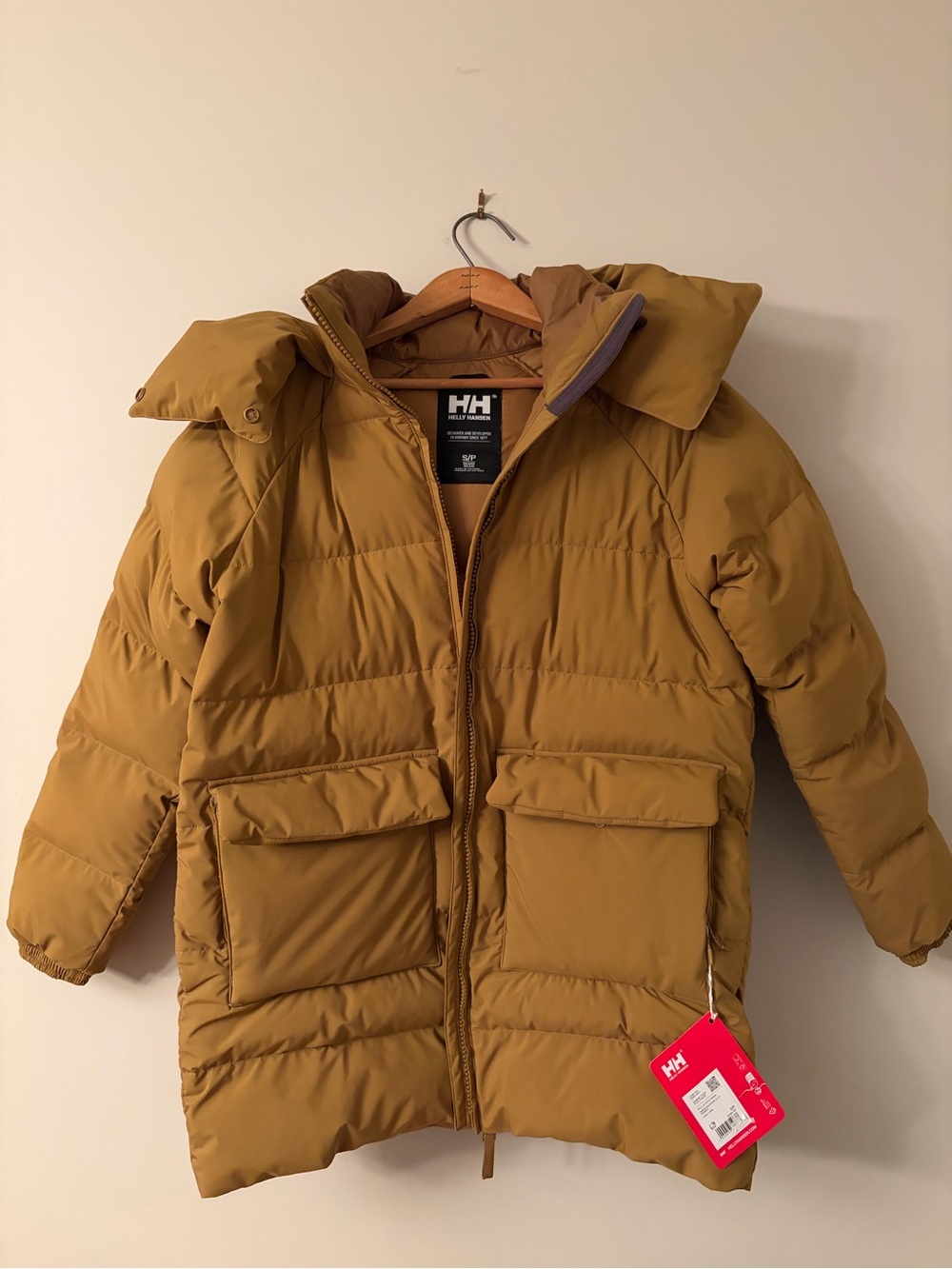 Helly Hansen Women's Ellie Puffy Parka Mustard Yellow / Lynx Size Small